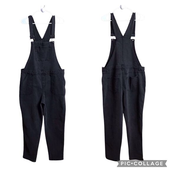 No Boundaries Womens Denim Stretch Charcoal Black Overalls Size XXXL / 3XG (21) - Picture 1 of 13